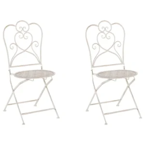 Conjunto de 2 cadeiras de jardim TRIESTE Metálico Creme
