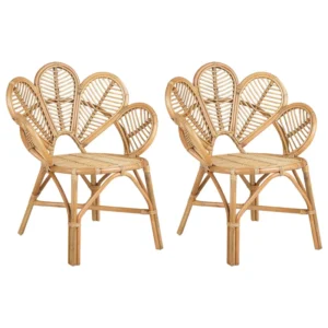 Conjunto de 2 cadeiras pavão FLORENTINE II Rattan Genuíno