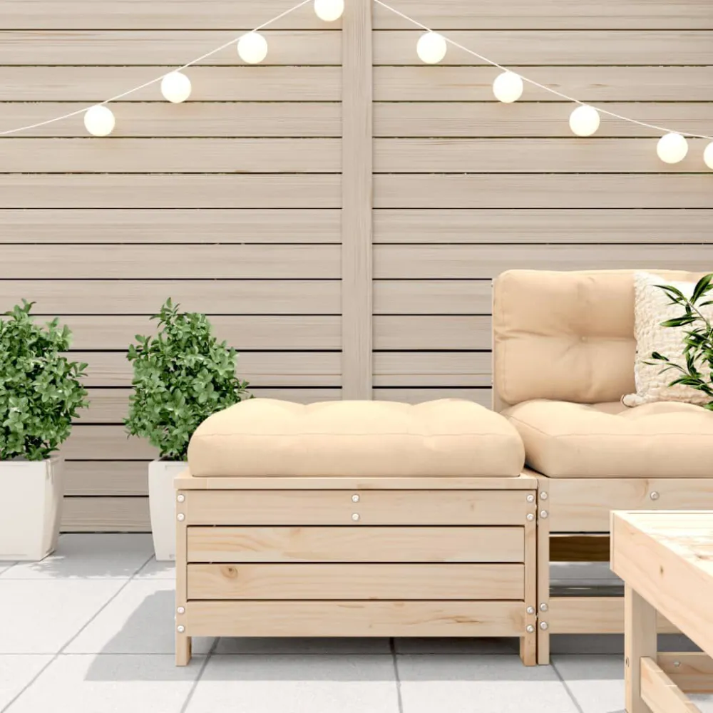 Conjunto Completo de Apoio pés para jardim 62x63,5x32 cm madeira de pinho maciç