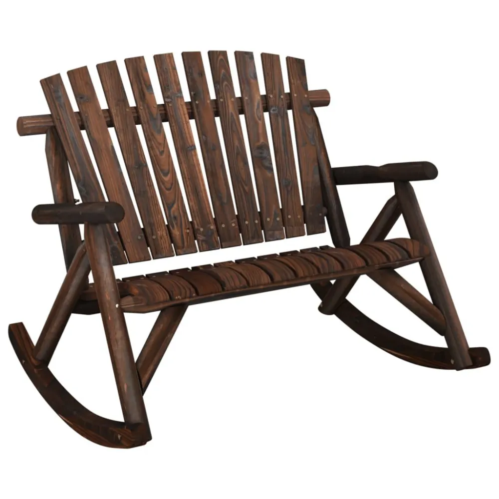 Conjunto Completo de Banco de baloiço para jardim 2 lugares 123x96x102 cm abeto maciço