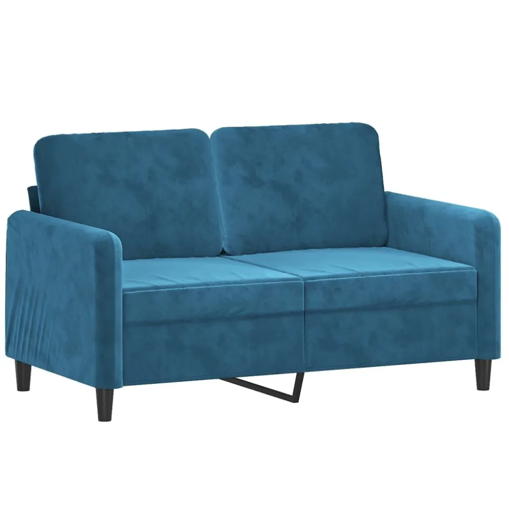 Conjunto Completo de 2 pcs conjunto de sofás veludo azul