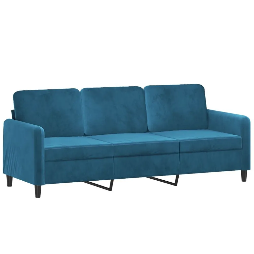 Conjunto Completo de 2 pcs conjunto de sofás veludo azul