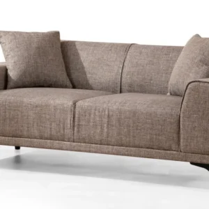 Conjunto Completo de Sofá de 2 lugares com 2 almofadas Navagio Tecido Marrom
