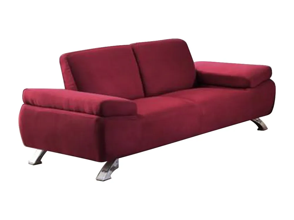 Conjunto Completo de Sofá 2 lugares microfibra e cor vermelha POLKA