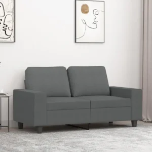 Conjunto Completo de Sofá de 2 lugares em tecido 120 cm cinzento-escuro