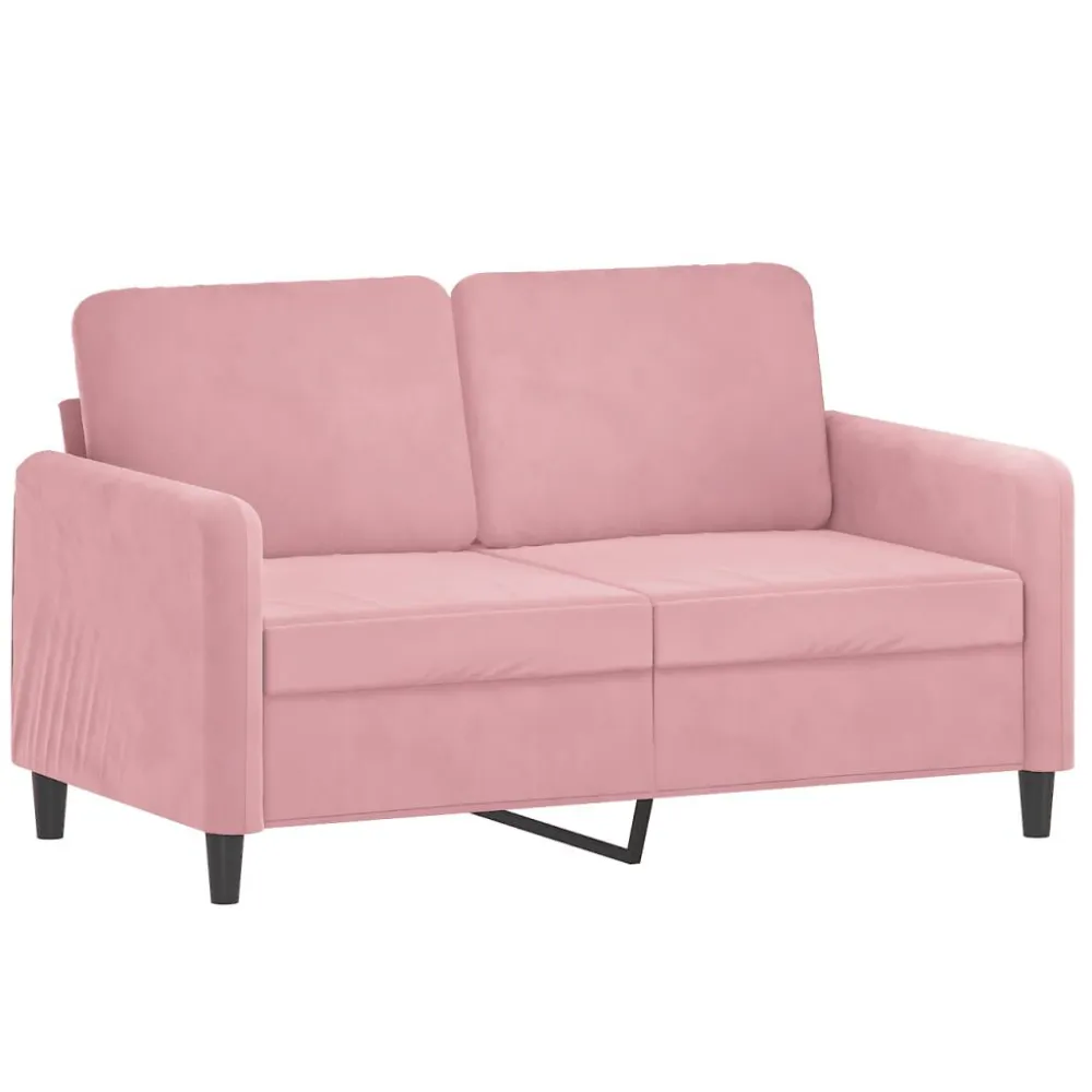Conjunto Completo de Sofá de 2 lugares veludo 120 cm rosa
