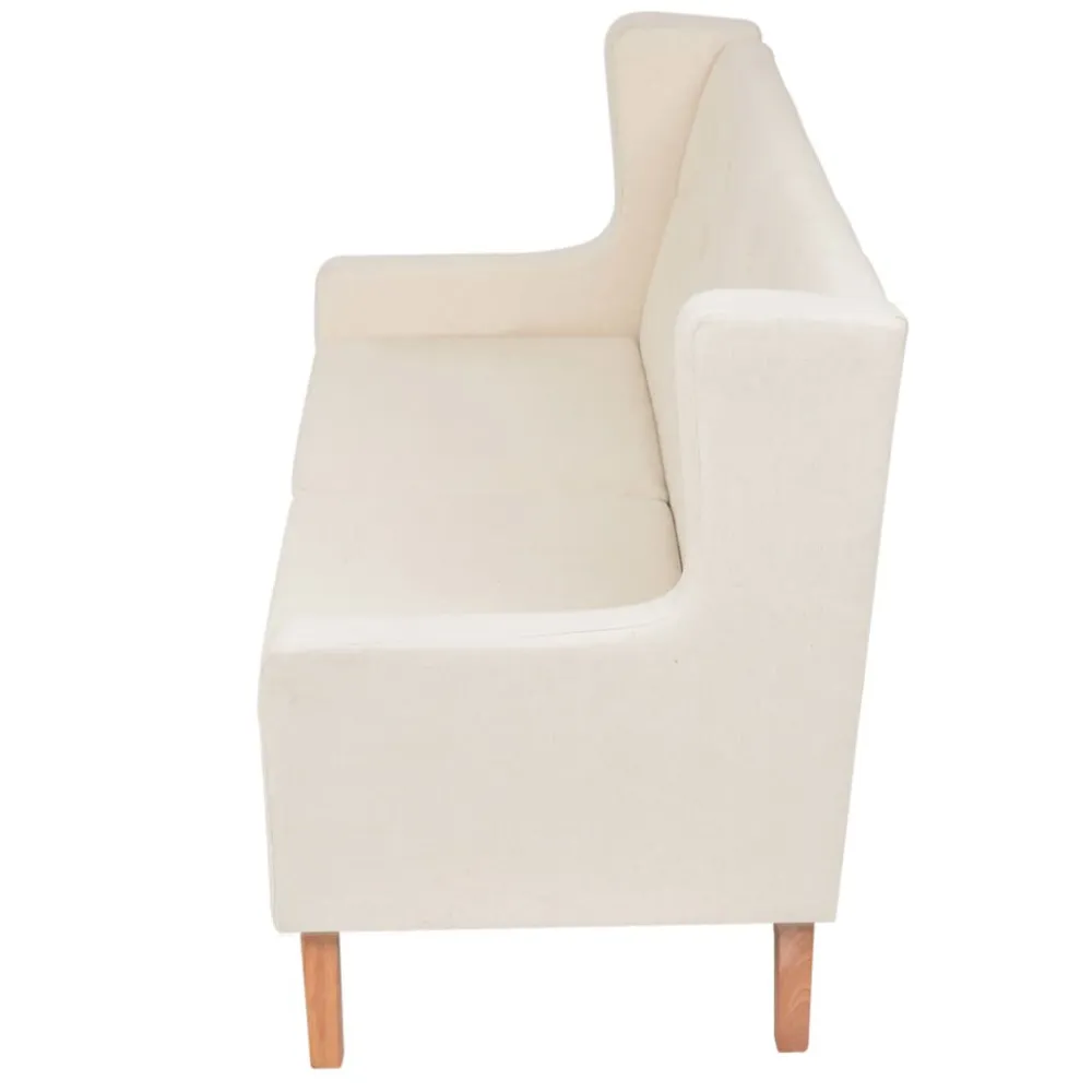 Conjunto de sofás 2 pcs tecido branco nata para Piscina e Jardim
