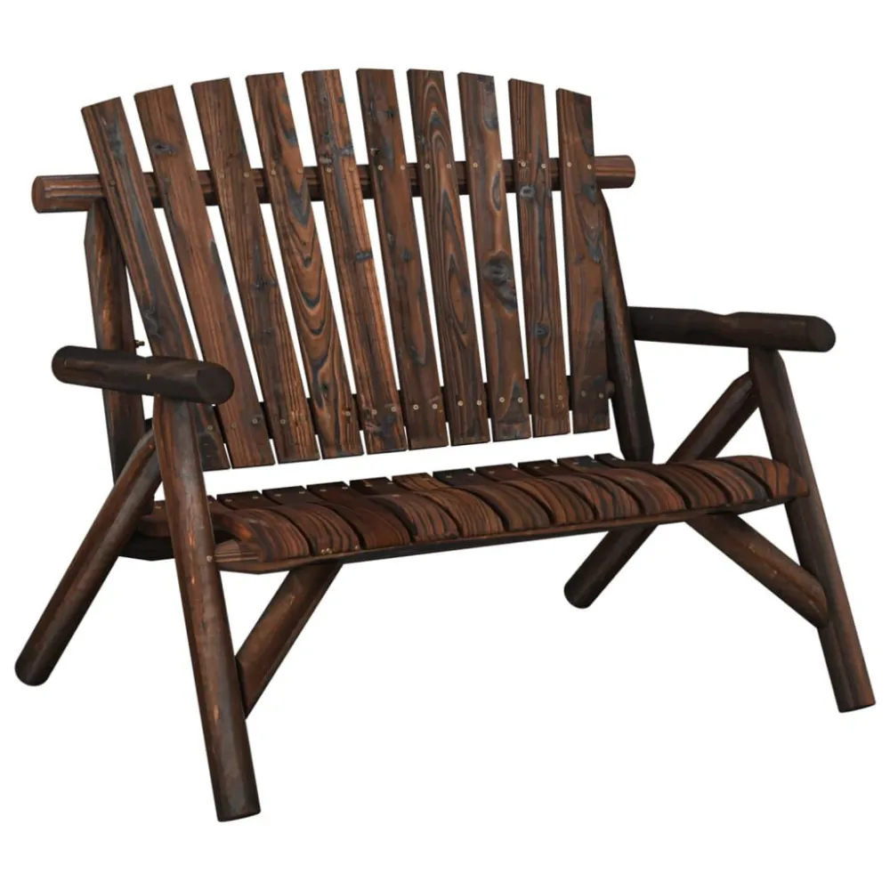 Design Ergonômico e Confortável Banco de jardim 2 lugares 119x85x98 cm madeira de abeto maciç