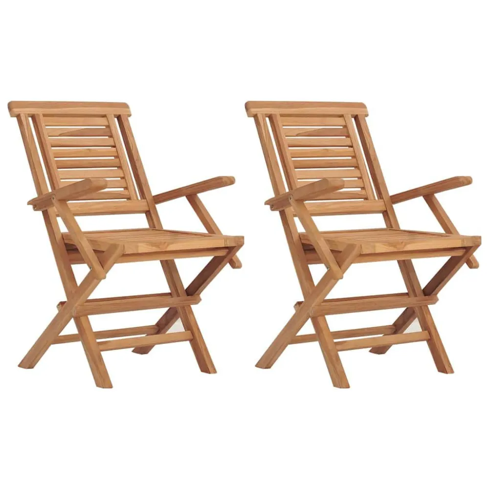 Design Ergonômico e Confortável Cadeiras de jardim dobráveis 2 pcs 56x63x90 cm teca maciç