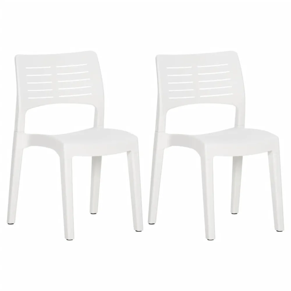 Design Ergonômico e Confortável Cadeiras de jardim 2 pcs polipropileno branco