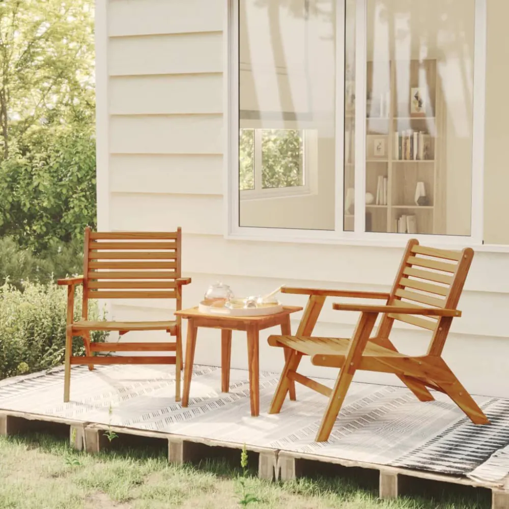Design Ergonômico e Confortável Cadeiras de jardim 2 pcs madeira de acácia maciç