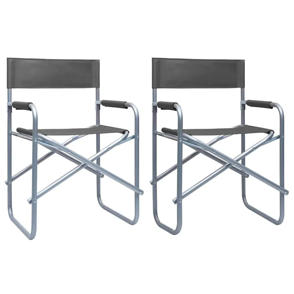 Design Ergonômico e Confortável Cadeiras de realizador 2 pcs ço cinzento