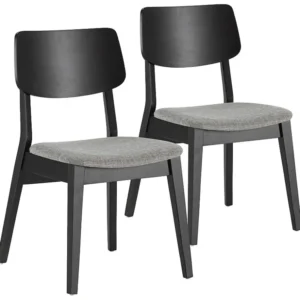 Design Ergonômico e Confortável Pack de 2 cadeiras Susi cor preto, madeira maciç
