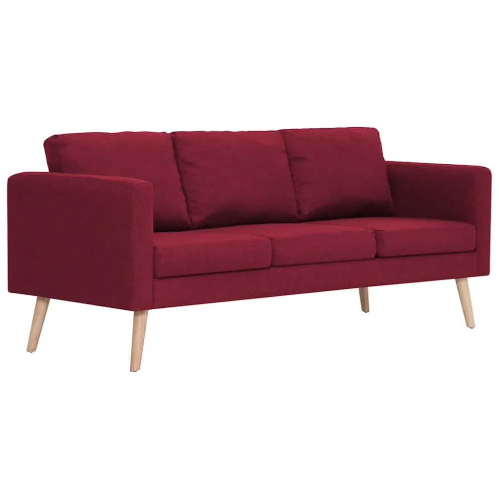 Design Ergonômico e Confortável 2 pcs conjunto de sofás tecido vermelho tinto