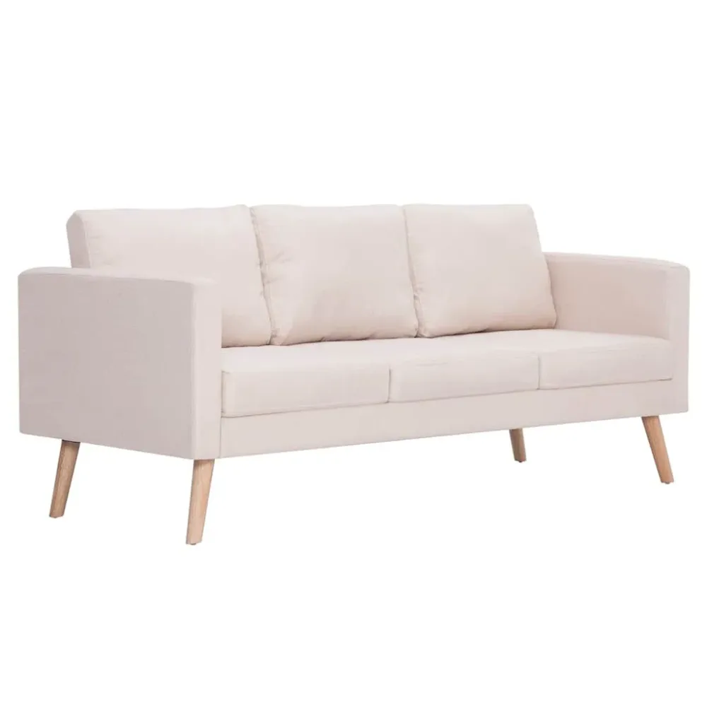 Design Ergonômico e Confortável 2 pcs conjunto de sofás tecido cor creme