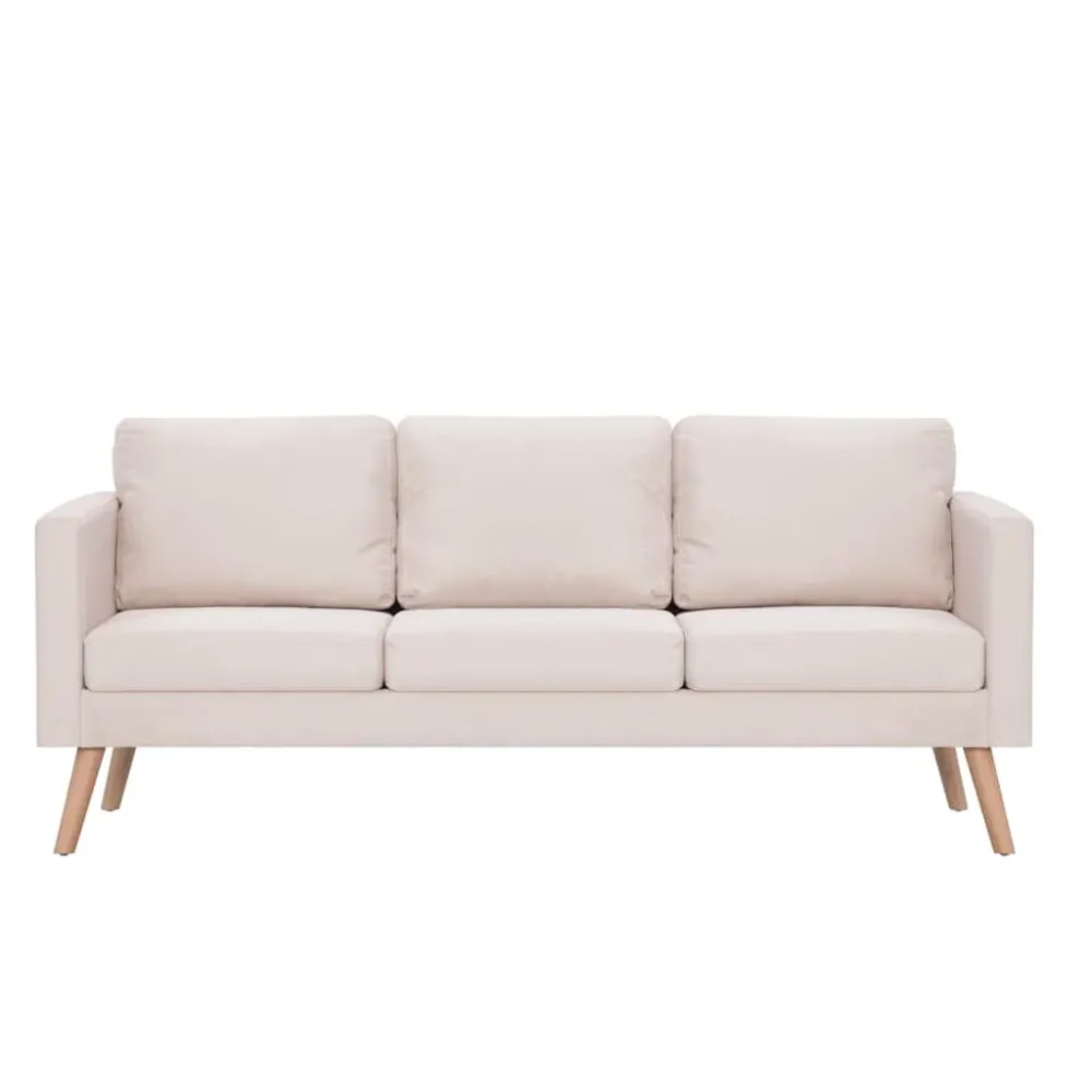 Design Ergonômico e Confortável 2 pcs conjunto de sofás tecido cor creme