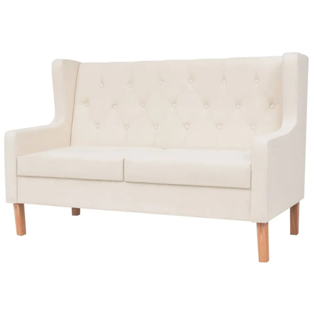 Design Ergonômico e Confortável Sofá de 2 lugares tecido branco nata