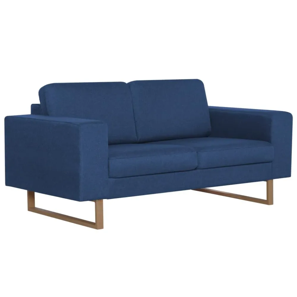 Design Ergonômico e Confortável Sofá de 2 lugares em tecido azul