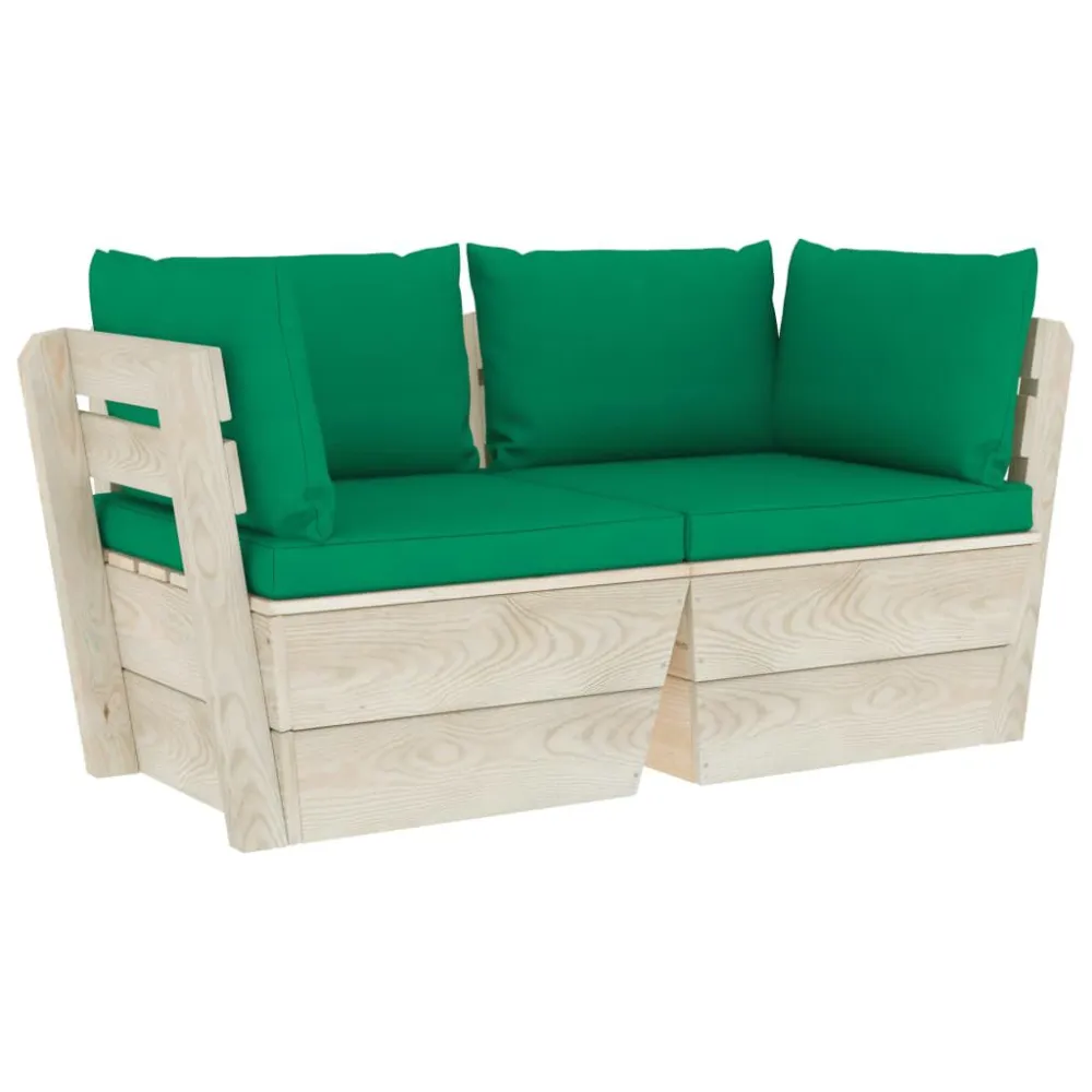 Design Ergonômico e Confortável Sofá paletes 2 lugares para jardim com almofadões madeira de abeto