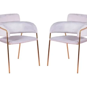 Espreguiçadeira de Exterior Conjunto de 2 cadeiras de design estofadas em veludo - Cruiser - Cinza