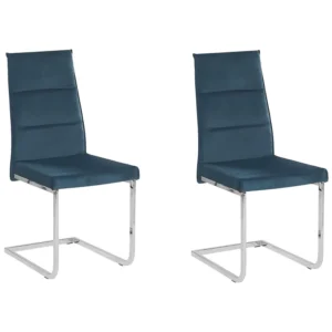 Espreguiçadeira de Exterior Conjunto de 2 cadeiras em veludo azul ROCKFORD