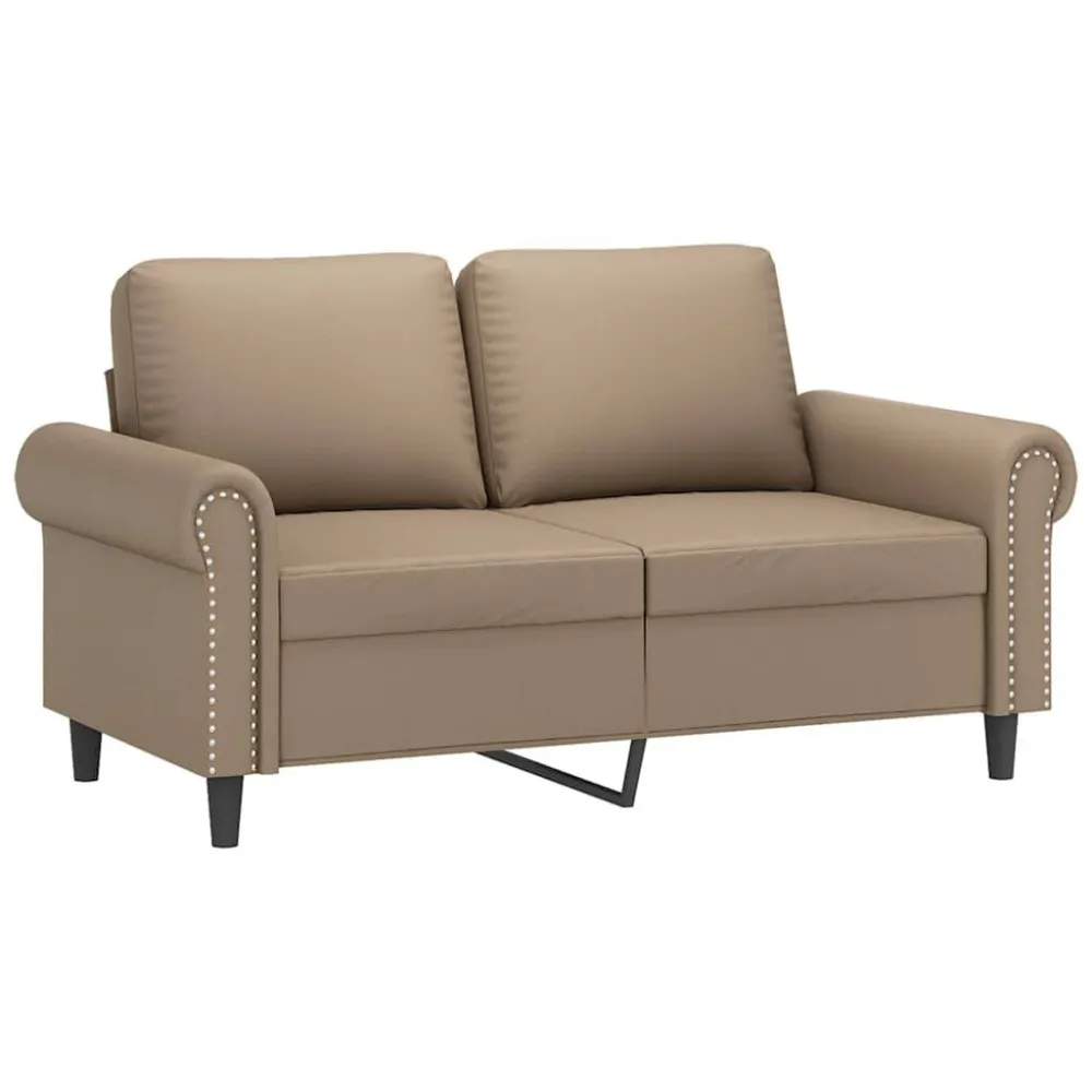 Espreguiçadeira de Exterior Sofá de 2 lugares 120 cm couro artificial cor cappuccino