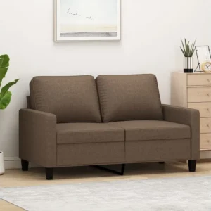 Espreguiçadeira de Exterior Sofá de 2 lugares tecido 120 cm castanho