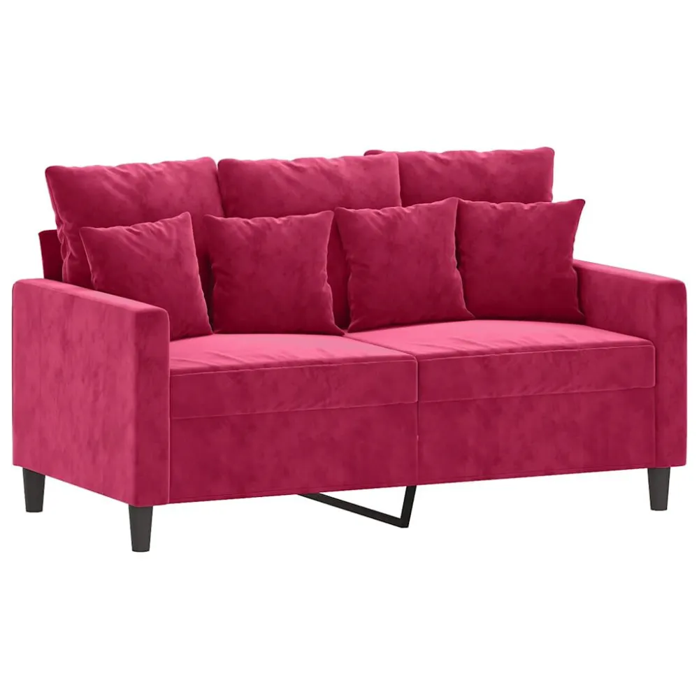 Espreguiçadeira de Exterior Sofá de 2 lugares veludo 120 cm vermelho tinto
