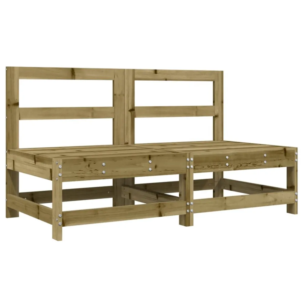 Espreguiçadeira de Exterior Sofás de centro para jardim 2 pcs madeira de pinho impregnada