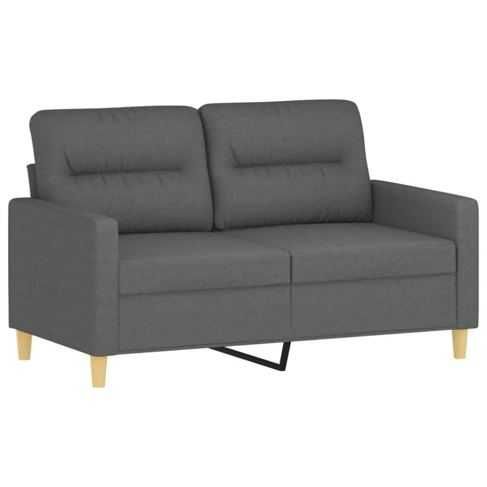 2 pcs conjunto de sofás com almofadas tecido cinzento-escuro com Almofada Inclusa