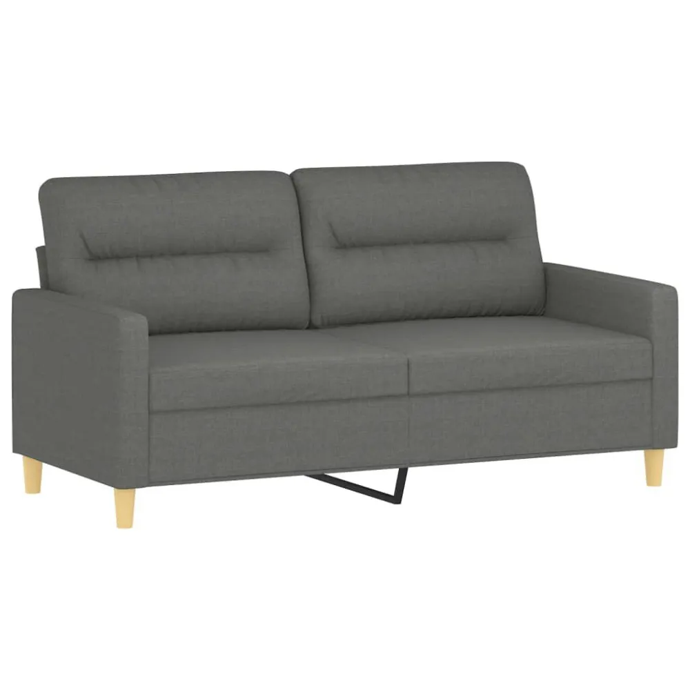 2 pcs conjunto de sofás com almofadas tecido cinzento-escuro com Almofada Inclusa