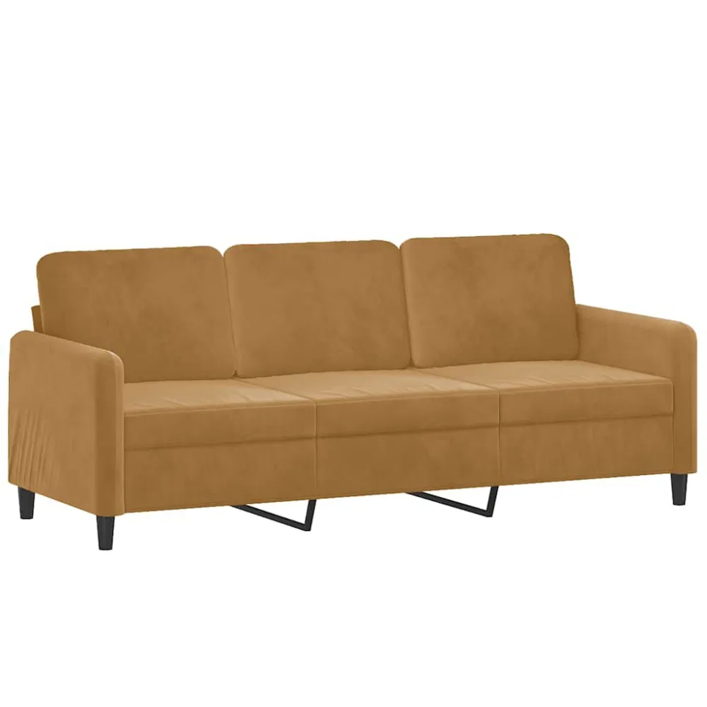 2 pcs conjunto de sofás com almofadas veludo castanho | Resistente à Chuva | Confortável