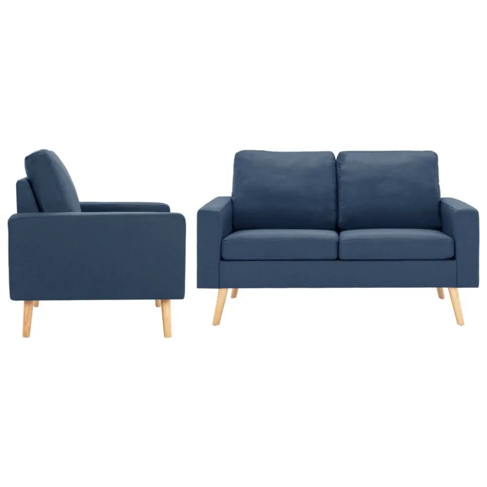 2 pcs conjunto de sofás tecido azul em Tecido Sunbrella