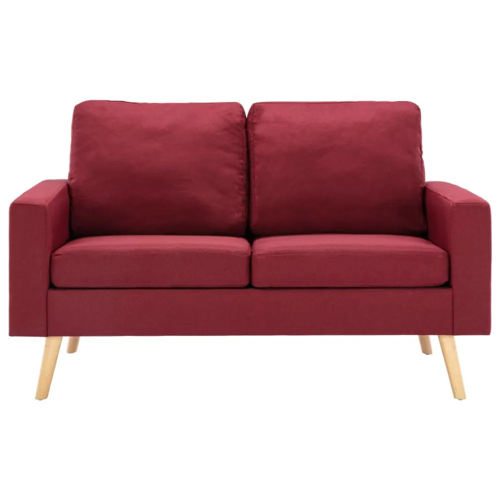 2 pcs conjunto de sofás tecido vermelho tinto em Ferro Forjado