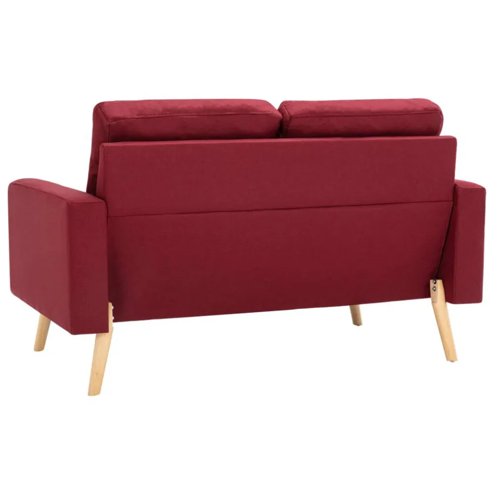 2 pcs conjunto de sofás tecido vermelho tinto em Ferro Forjado