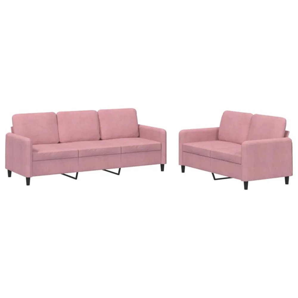 2 pcs conjunto de sofás veludo rosa para Piscina e Jardim