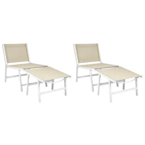 Poltrona de Rattan Conjunto de 2 cadeiras de jardim MARCEDDI Creme