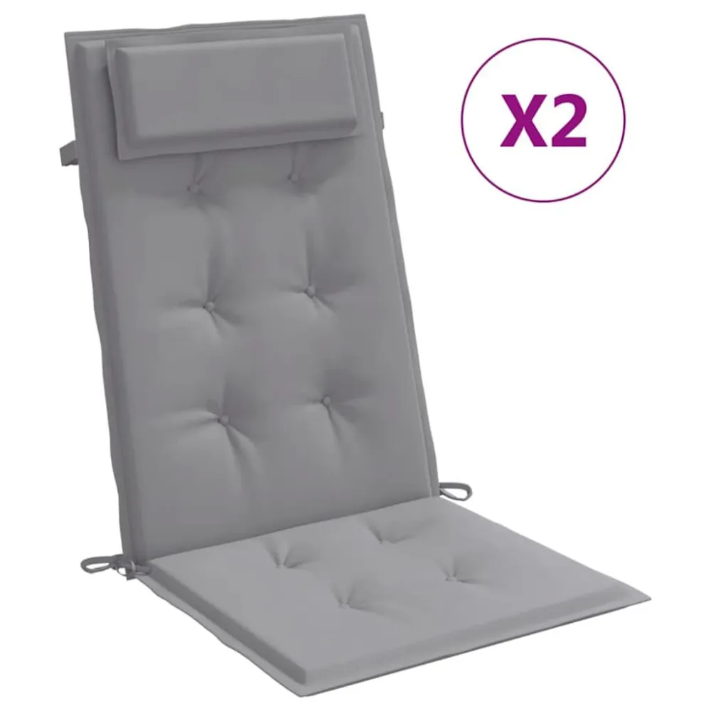 Premium Resistente ao Tempo Almofadões para cadeira encosto esguio 2 pcs tecido oxford cinzento