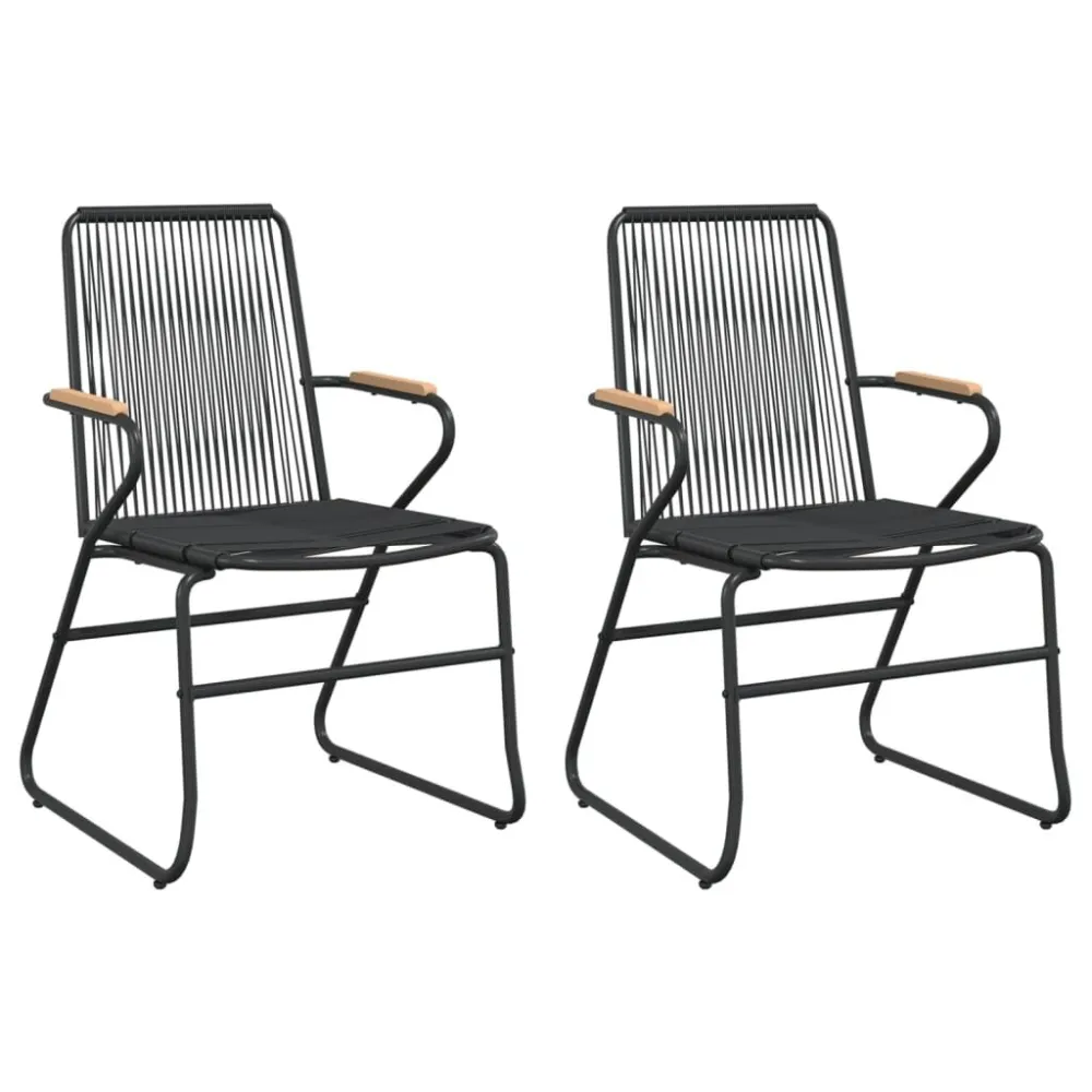 Premium Resistente ao Tempo Cadeiras de jardim 2 pcs 58x59x85,5 cm vime de PVC preto