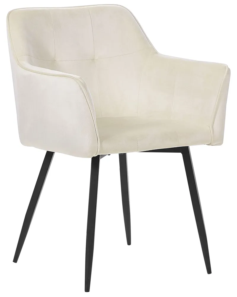 Premium Resistente ao Tempo Conjunto de 2 cadeiras de jantar em veludo creme JASMIN