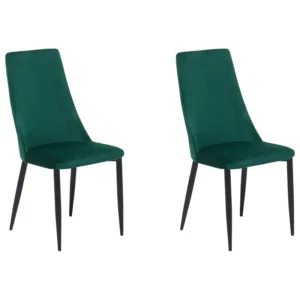 Premium Resistente ao Tempo Conjunto de 2 cadeiras em veludo verde CLAYTON