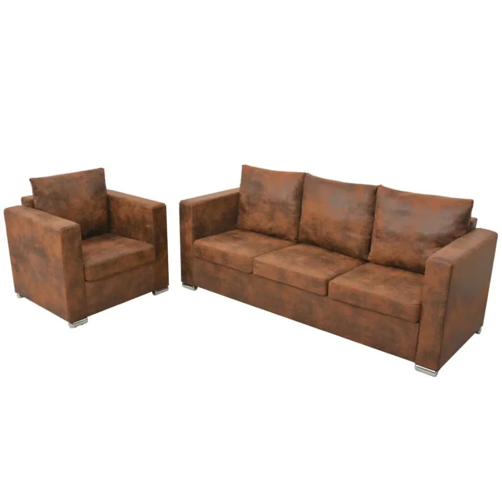 Premium Resistente ao Tempo Conjunto de sofás 2 pcs camurç sintética
