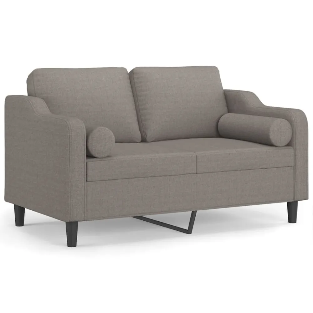 Premium Resistente ao Tempo Sofá 2 lug. +almofadas decoração 120cm tecido cinza-acastanhado