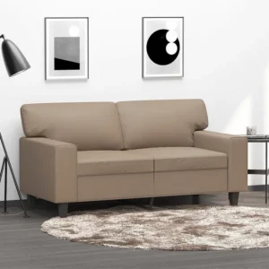 Premium Resistente ao Tempo Sofá de 2 lugares 120 cm couro artificial cor cappuccino