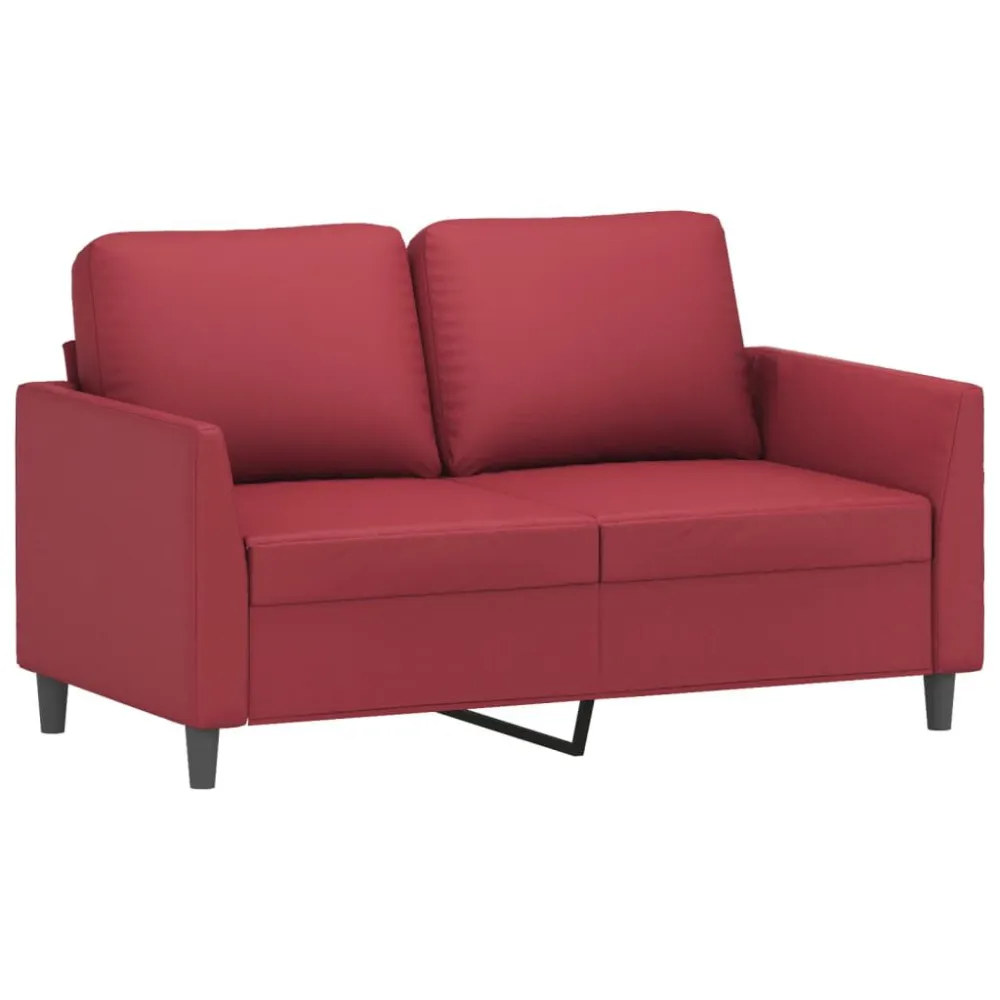 Premium Resistente ao Tempo Sofá de 2 lugares 120 cm couro artificial vermelho tinto