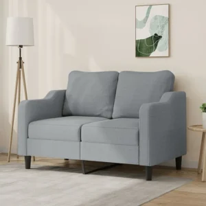Premium Resistente ao Tempo Sofá de 2 lugares em tecido 120 cm cinzento-claro