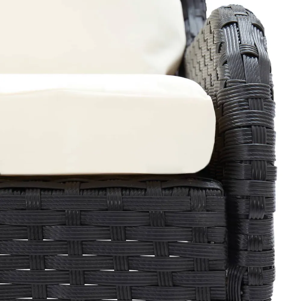 Premium Resistente ao Tempo Sofás de canto para jardim 2 pcs vime PE preto