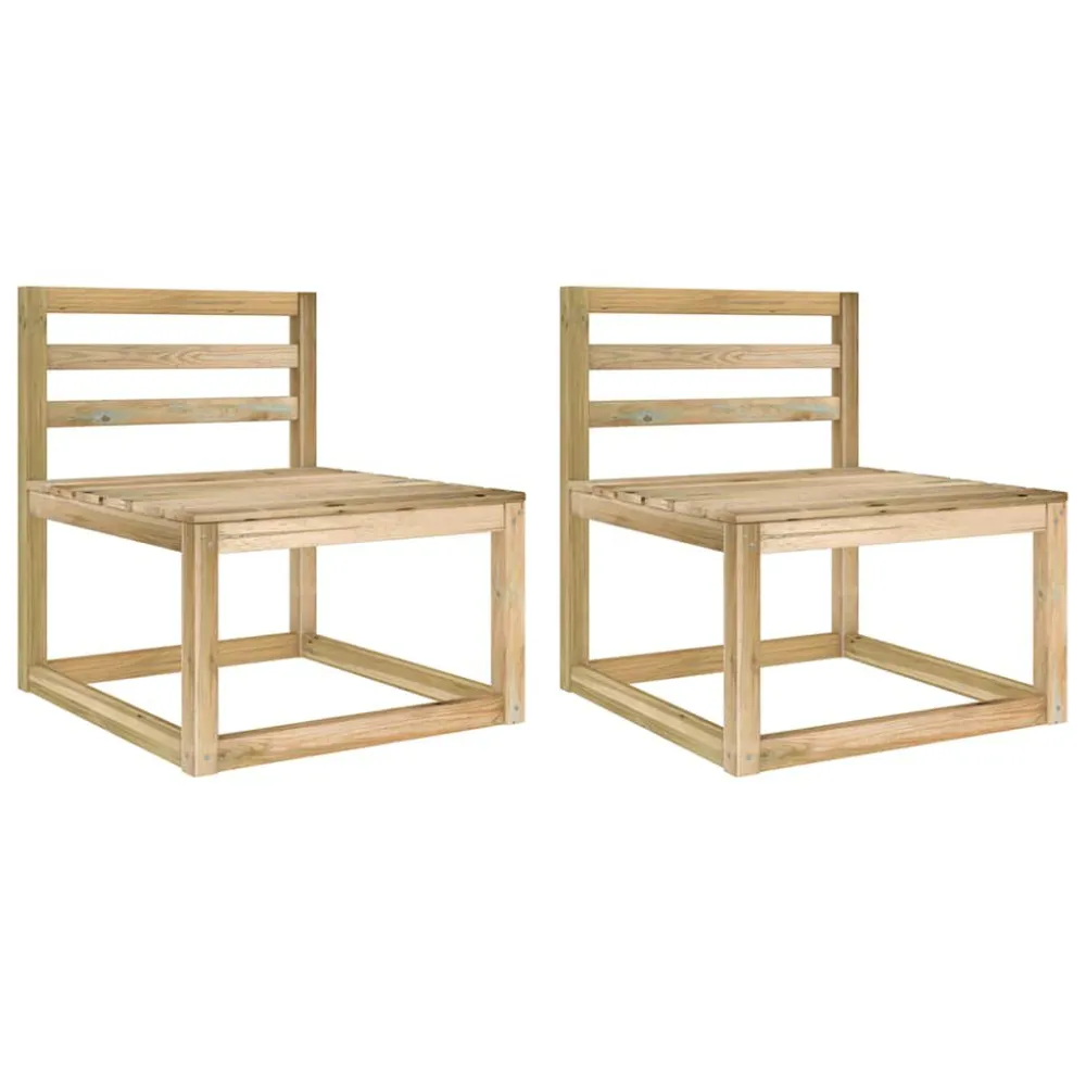 Premium Resistente ao Tempo Sofás de centro paletes para jardim 2pcs pinho impregnado verde