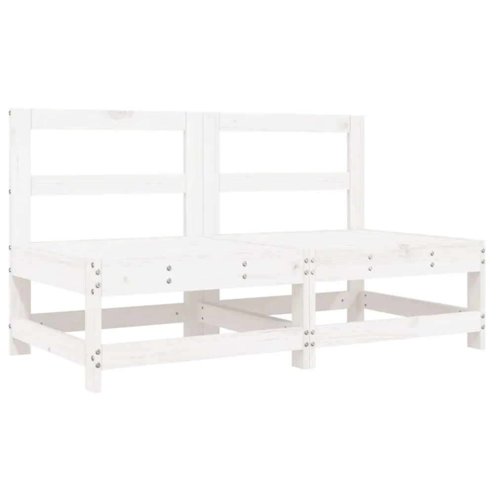 Premium Resistente ao Tempo Sofás de centro para jardim 2 pcs madeira pinho maciç branco