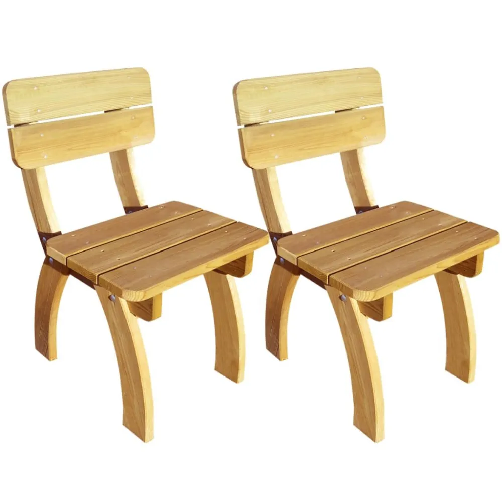 Puf de Exterior Cadeiras de jardim, 2 pcs, madeira de pinho impregnada